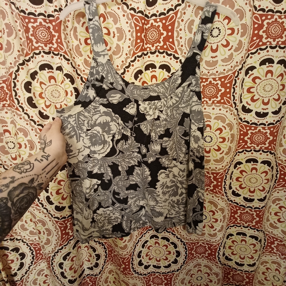 Floral cotton tank top